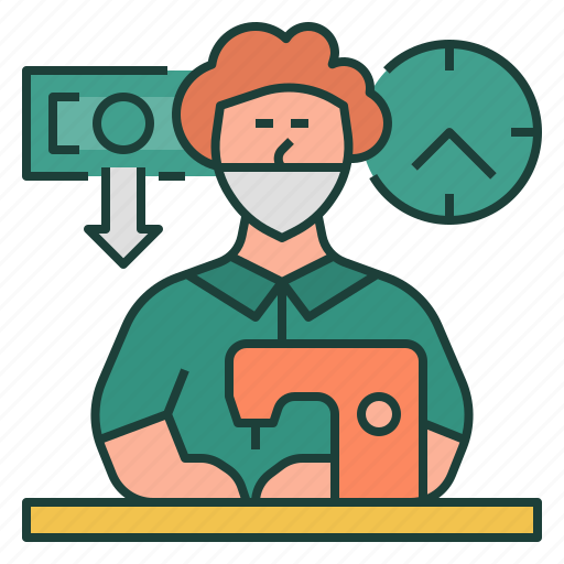 Labor, seamstress, overtime, dressmaker, labour problem, wage earners, clothing industry icon - Download on Iconfinder