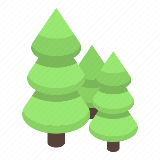 Cartoon, christmas, fir, forest, isometric, logo, tree icon - Download on Iconfinder