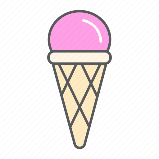 Cream, dessert, cone, scoop, waffle, ice, sweet icon - Download on Iconfinder