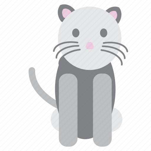 Animal, cat, grey, nice, pink, sweet, pet icon - Download on Iconfinder