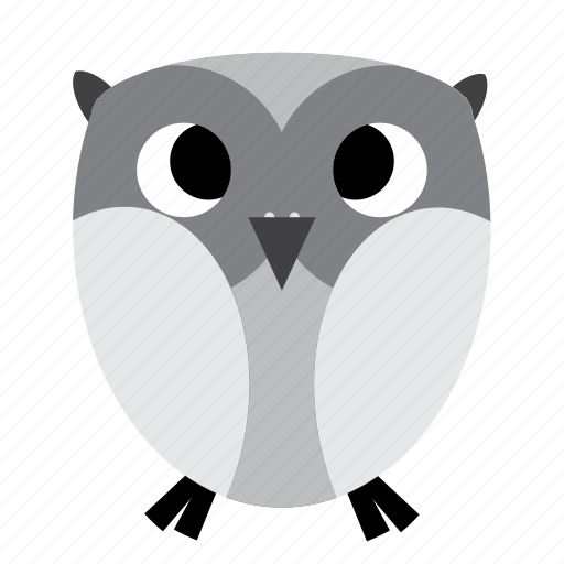 Animal, bird, grey, night, owl, sweet icon - Download on Iconfinder