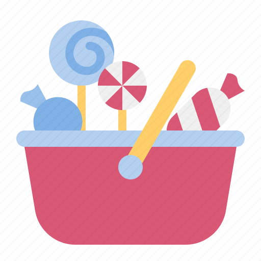 Basket, candy, dessert, lollipop, sweets, sweets basket icon - Download on Iconfinder