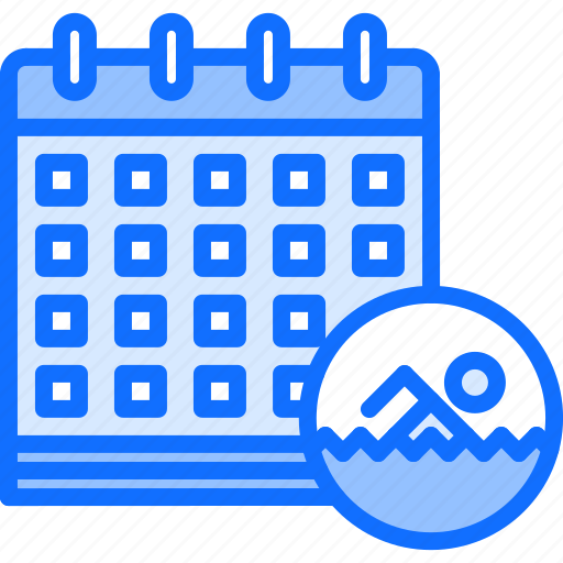 Calendar, date, pool, swim, swimmer, swimming, water icon - Download on Iconfinder