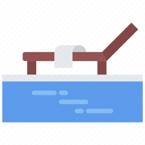 Chair, deck, pool, swim, swimmer, swimming, water icon - Download on Iconfinder
