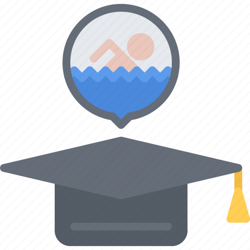 Cap, graduate, swim, swimmer, swimming, training, water icon - Download on Iconfinder