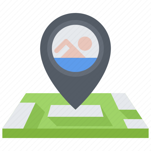 Location, map, pin, swim, swimmer, swimming, water icon - Download on Iconfinder