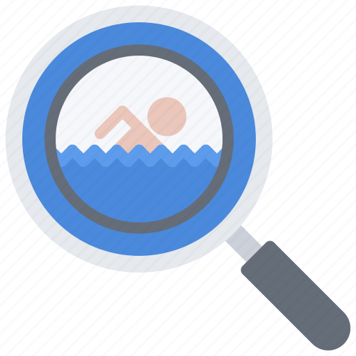 Magnifier, pool, search, swim, swimmer, swimming, water icon - Download on Iconfinder