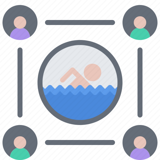 Group, pool, public, swim, swimmer, swimming, water icon - Download on Iconfinder