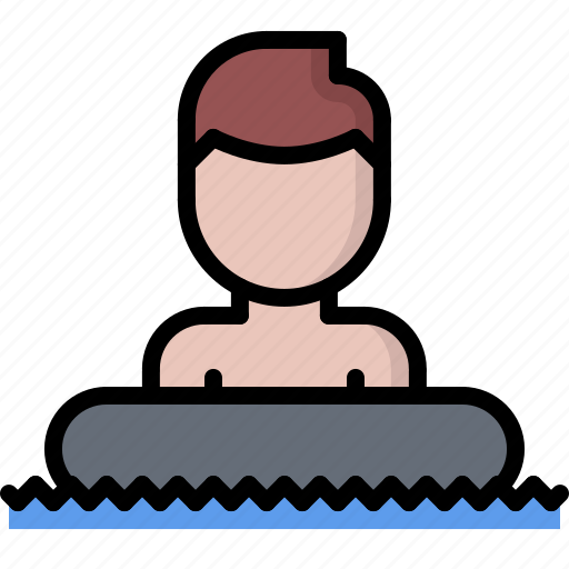 Lifebuoy, man, rubber, swim, swimmer, swimming, water icon - Download on Iconfinder