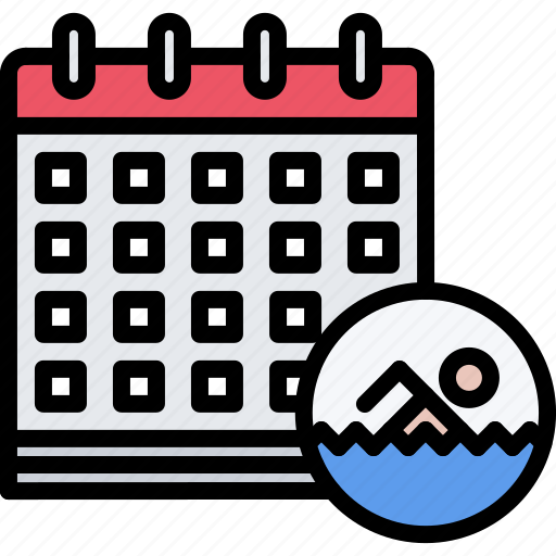 Calendar, date, pool, swim, swimmer, swimming, water icon - Download on Iconfinder