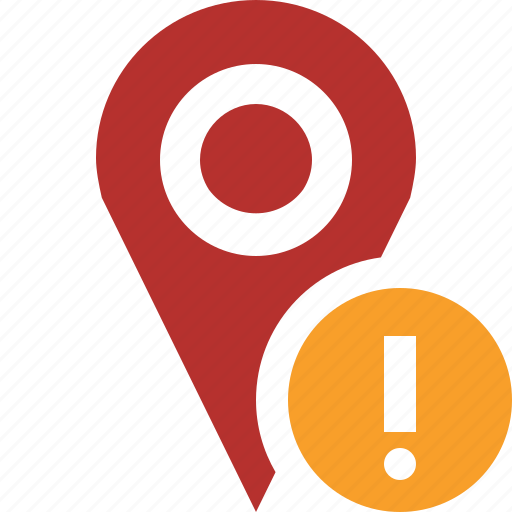 Gps, location, map, marker, navigation, pin, warning icon - Download on Iconfinder