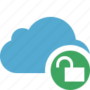 blue, cloud, network, storage, unlock, weather