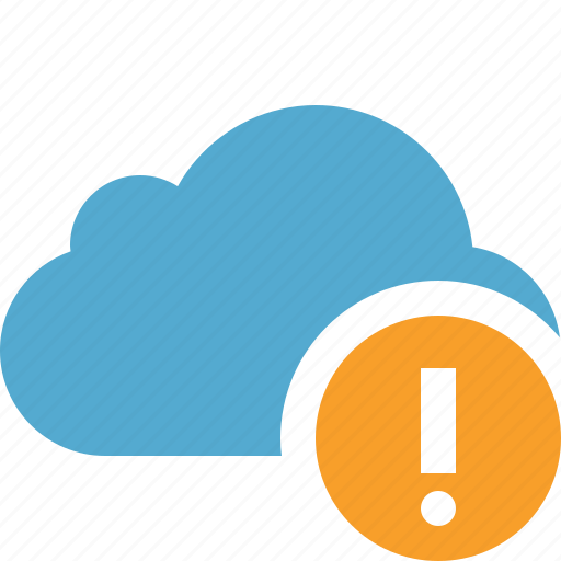 Blue, cloud, network, storage, warning, weather icon - Download on Iconfinder