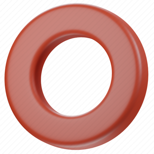 Hollow, red, circle, emoji, arrow, round 3D illustration - Download on Iconfinder
