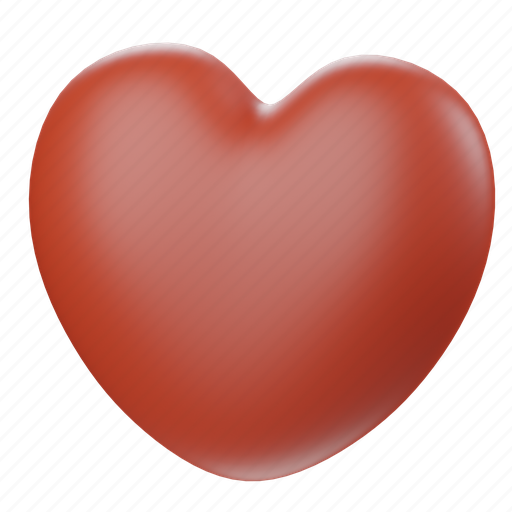 Red, heart, favorite, romantic, love, romance, valentines 3D illustration - Download on Iconfinder