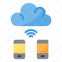 cloud, data, exchange, smartphone, transfer
