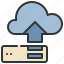 cloud, upload, data, storage, system, icon 