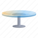 glass, round, table, interior