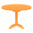 round, wood, table, furniture