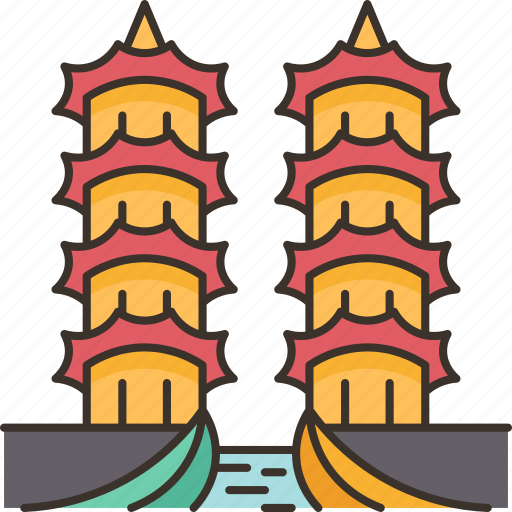 Taiwan, pagoda, temple, pond, landmark icon - Download on Iconfinder