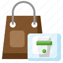 delivery, bag, coffee, cup, drink, commerce, restaurant