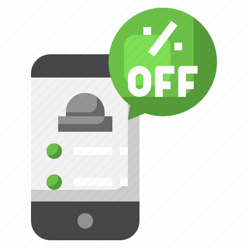 Discount, smartphone, percentage, technology, food, delivery icon - Download on Iconfinder