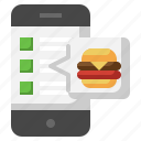 order, food, burger, online, delivery, smartphone