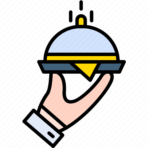 Food, tray, dish, hand, serve, serving, waiter icon - Download on Iconfinder