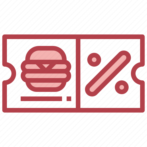 Coupon, voucher, discount, percent, burger, food icon - Download on Iconfinder