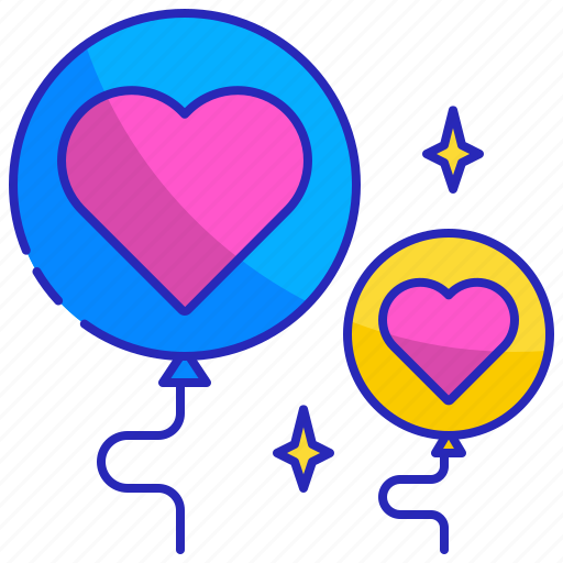 Air, balloon, celebration, decoration, heart, love, party icon - Download on Iconfinder