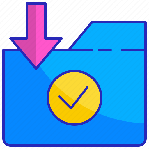 Check, complete, document, download, progress, sign, success icon - Download on Iconfinder