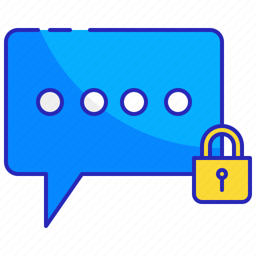 Bubble, encryption, lock, message, messaging, protection, security icon - Download on Iconfinder