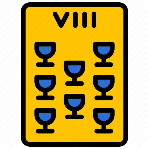 Eight, of, cups, travel, tarot, fortune, telling icon - Download on Iconfinder