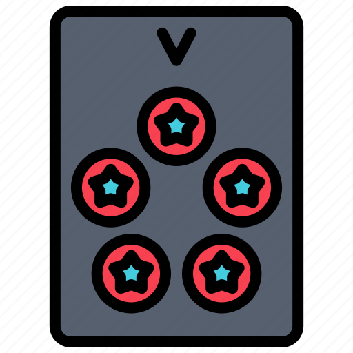 Five, of, pentacles, unstable, tarot, fortune, telling icon - Download on Iconfinder