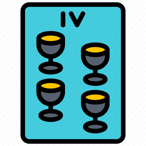 Four, of, cups, daydreaming, tarot, fortune, telling icon - Download on Iconfinder