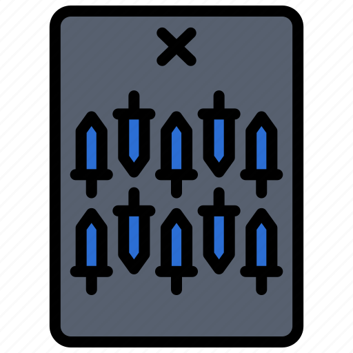 Ten, of, swords, give, up, tarot, fortune icon - Download on Iconfinder
