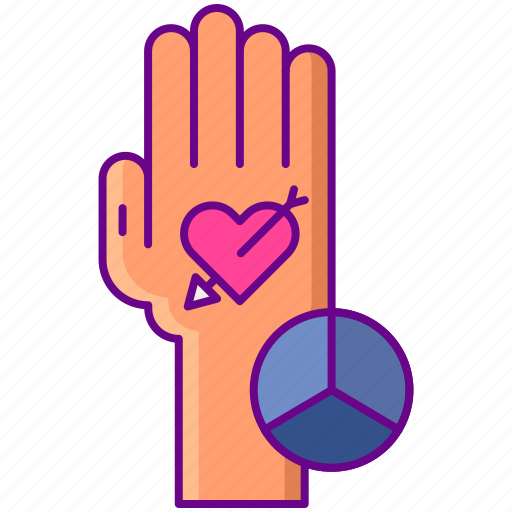 Hand, heart, saturation, tattoo icon - Download on Iconfinder