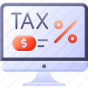 tax, online, business, and, finance, percentage, pay, dollar, monitor, computer