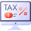 tax, online, business, and, finance, percentage, pay, dollar, monitor, computer 