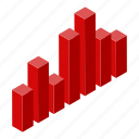 business, cartoon, chart, graph, isometric, red, tax