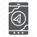 arrow, gps, location, map, mobile, navigation, smartphone
