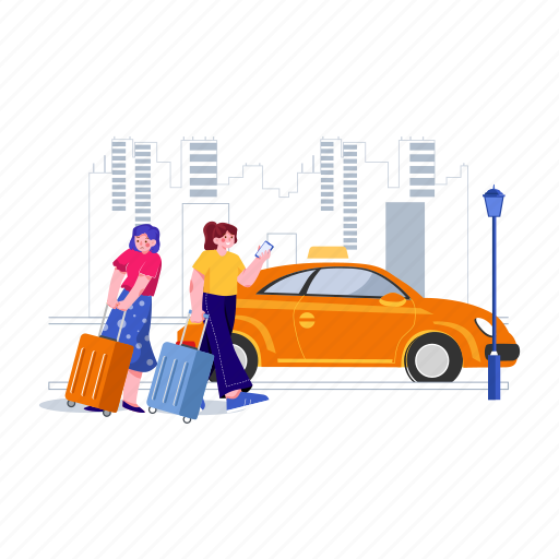 Booking, transport, carsharing, delivery, driver, rent, navigation illustration - Download on Iconfinder