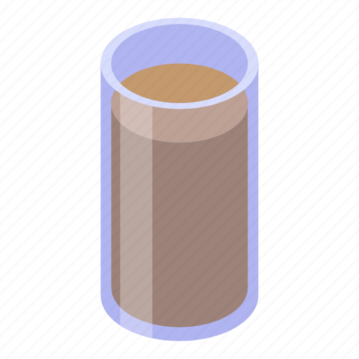 Cartoon, chocolate, coffee, food, glass, isometric, latte icon - Download on Iconfinder