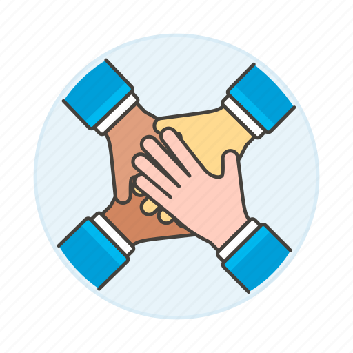 Cooperate, collaborated, collaboration, four, effort, hand, teamwork icon - Download on Iconfinder