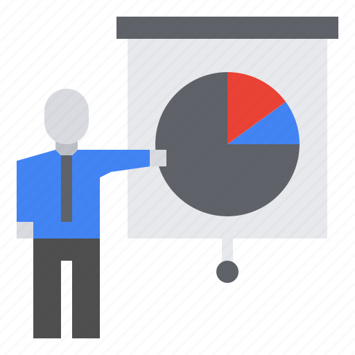 Presentation, data, analytics, pie, chart, businessman, analysis icon - Download on Iconfinder