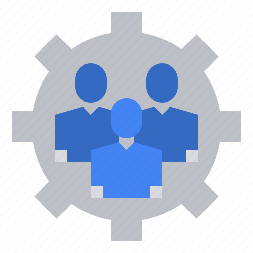 Teamwork, organization, process, gear, connection, business, management icon - Download on Iconfinder