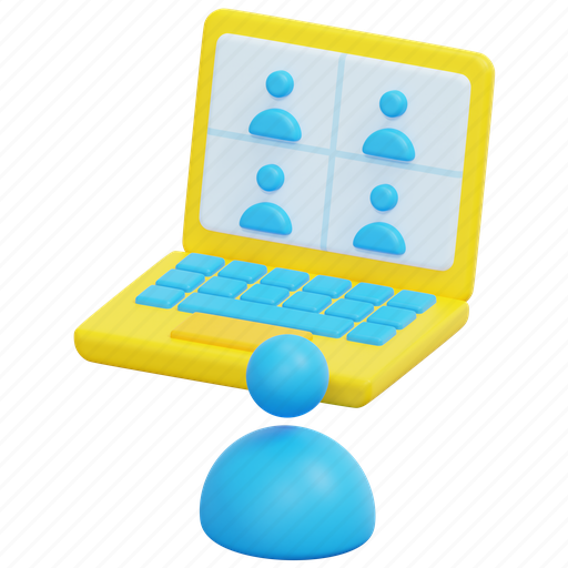Teamwork, team, work, group, meeting, laptop, notebook 3D illustration - Download on Iconfinder