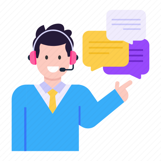 Customer services, chat service, customer support, agent, chat agent illustration - Download on Iconfinder