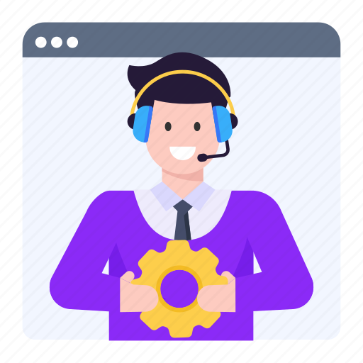 Web support, web tech support, web settings, web engineer, customer services agent illustration - Download on Iconfinder