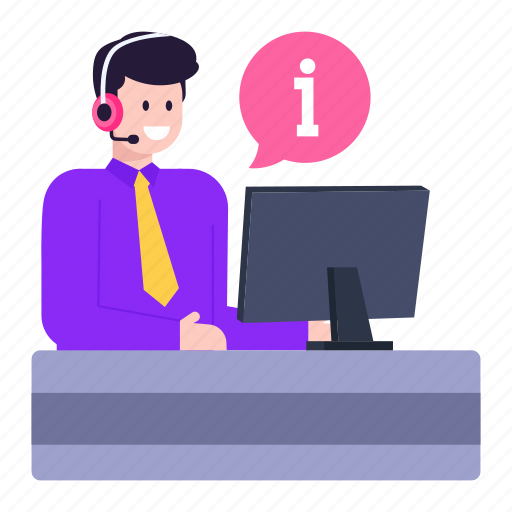 Customer services, call services, online call agent, customer support, online chat info illustration - Download on Iconfinder